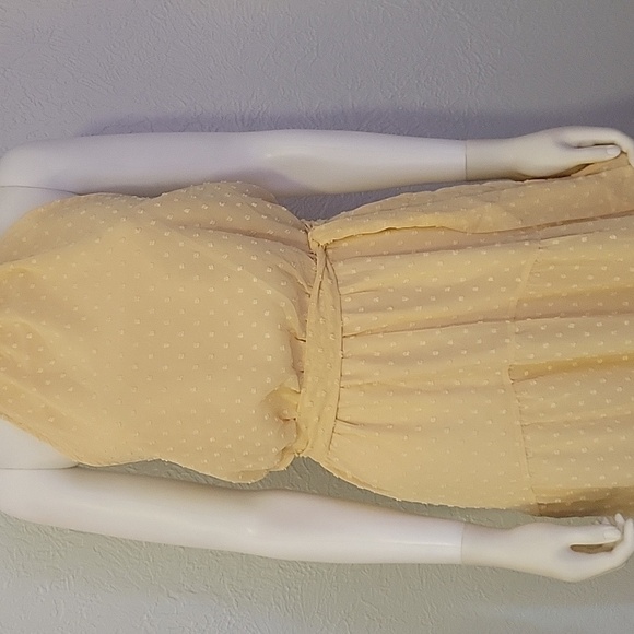 PRETTY GARDEN Ivory Swiss Dot Chiffon Tiered Halter Castlecore Dress - Picture 6 of 15